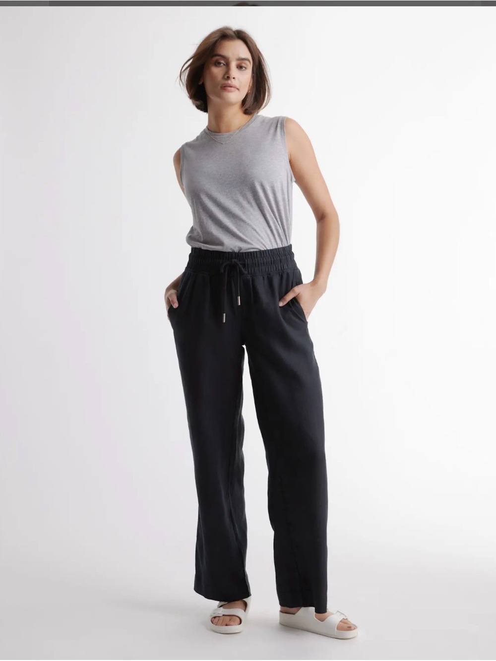 Quince 100% European Linen Wide Leg Pants